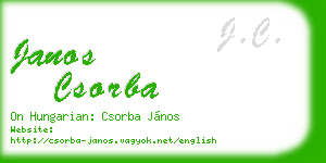 janos csorba business card